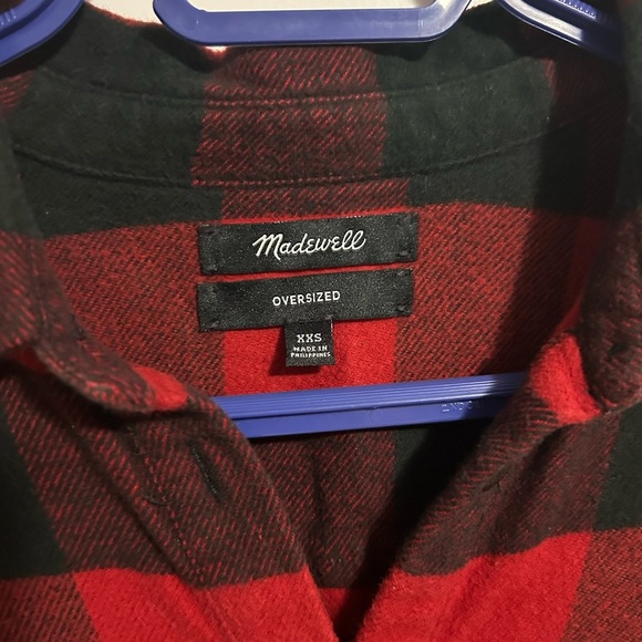 Madewell Oversized Buffalo Plaid Flannel Button Down Shirt - Picture 2 of 5